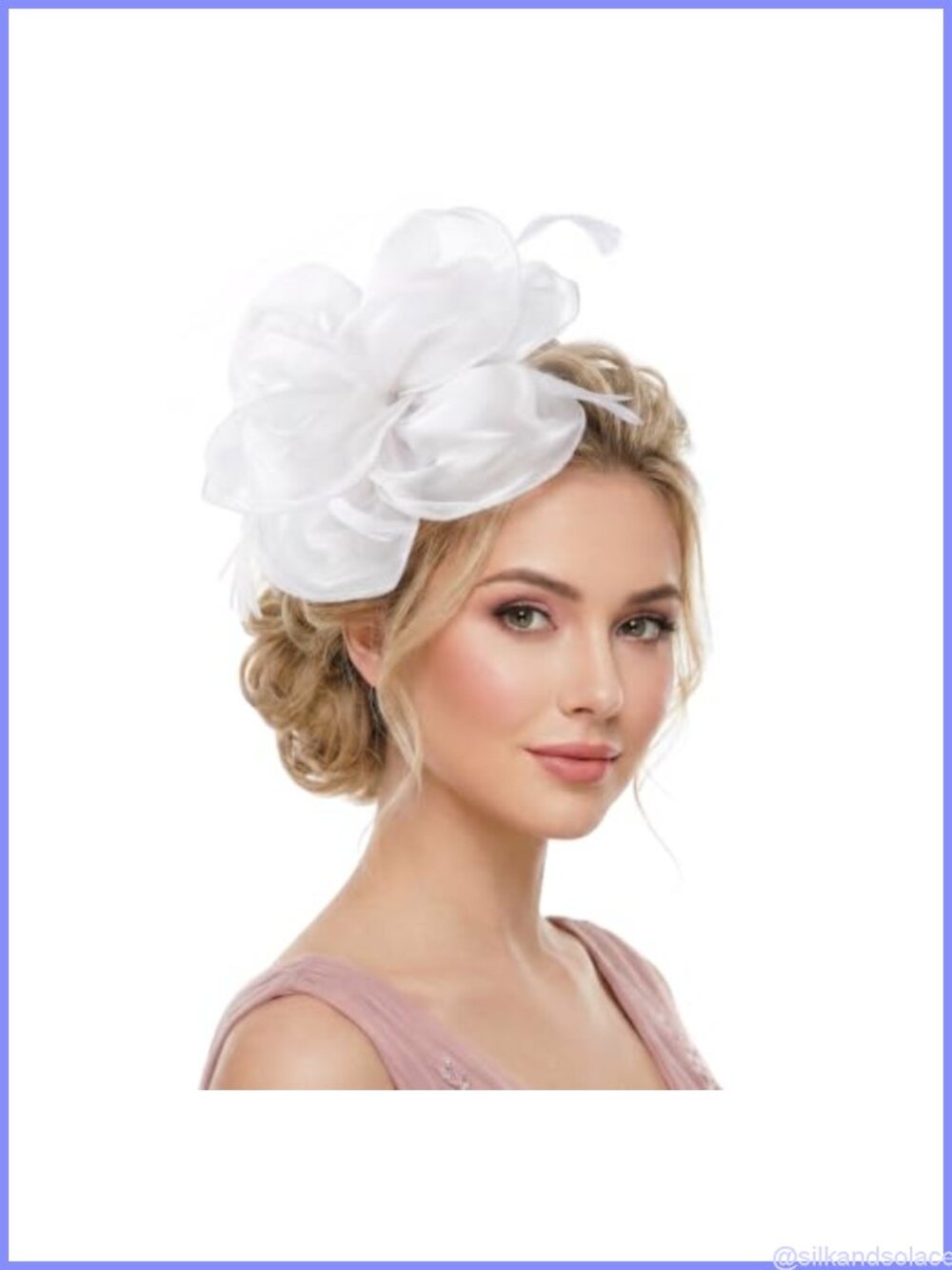 Women's Fascinator Headband with Ribbons & Feathers One Size